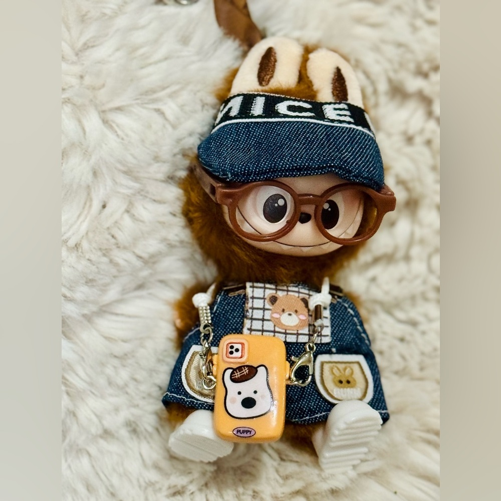 Pin for love small labubu clothes and accessories- Charming Brown Denim Outfit